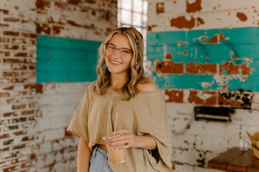 Woman wearing glasses