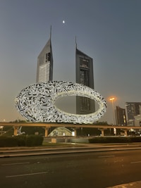 a picture of a large building with a lot of writing on it