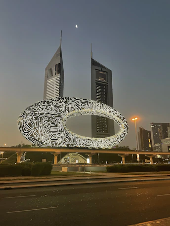 a picture of a large building with a lot of writing on it