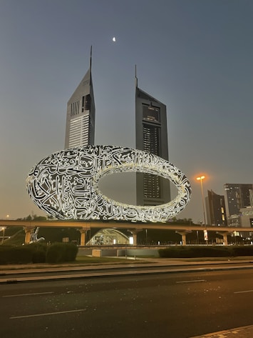 a picture of a large building with a lot of writing on it