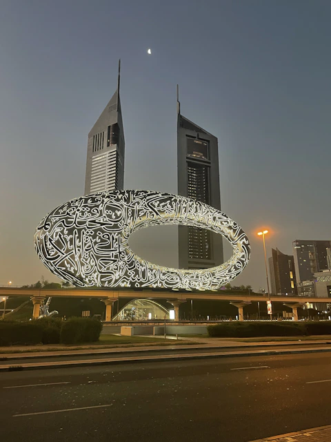 a picture of a large building with a lot of writing on it