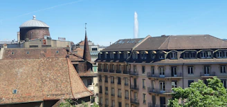 a view of a large building with a dome on top of it