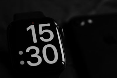 a close up of an apple watch with the time displayed
