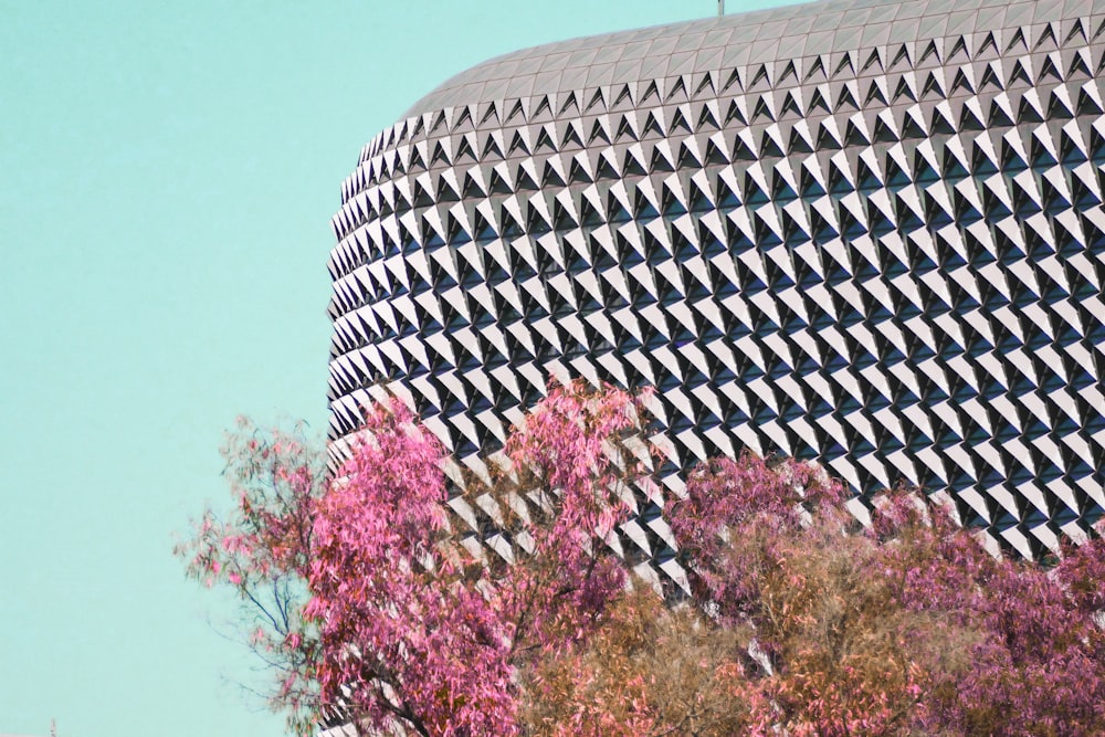 a large building with a clock on the side of it