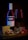 A bottle of Cabernet Merlot wine with a filled glass sits on a wooden surface. Nearby are a wedge of cheese, halved figs, and a bunch of grapes. Soft lighting highlights textures and colors, giving a sense of luxury and indulgence.