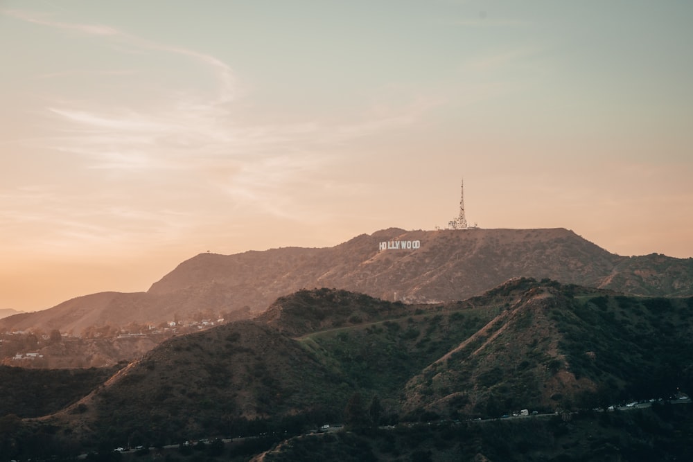 a hill with a radio tower on top of it