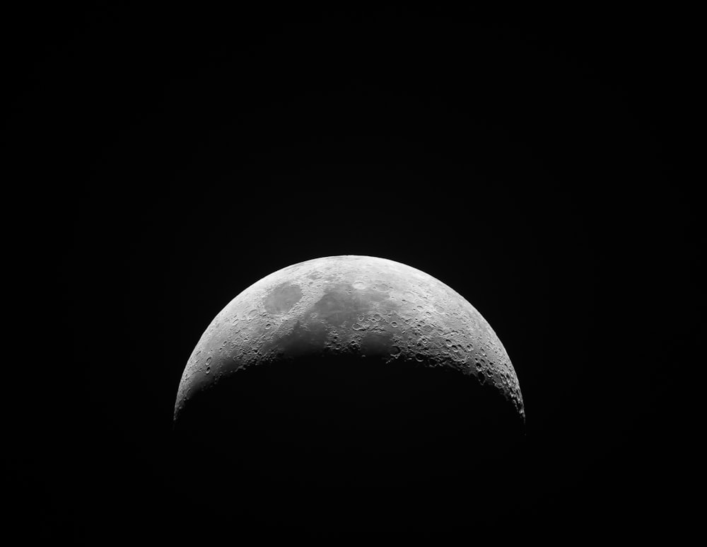 a close up of the moon in the dark sky