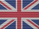 the british flag is painted on a garage door