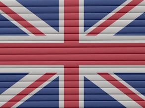 the british flag is painted on a garage door