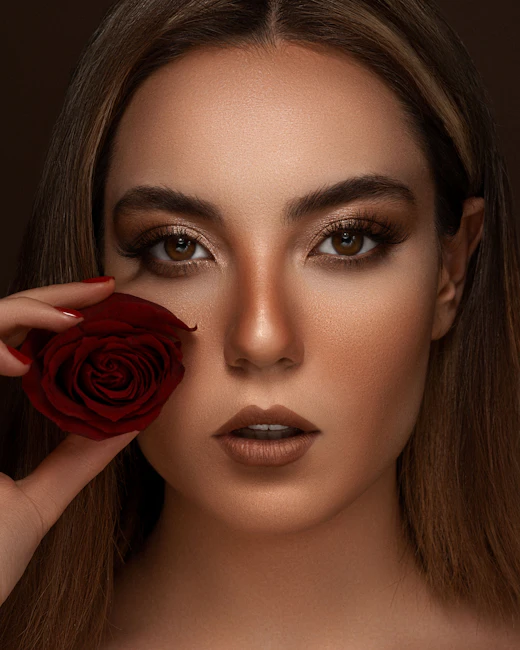 Beauty editorial with a rose