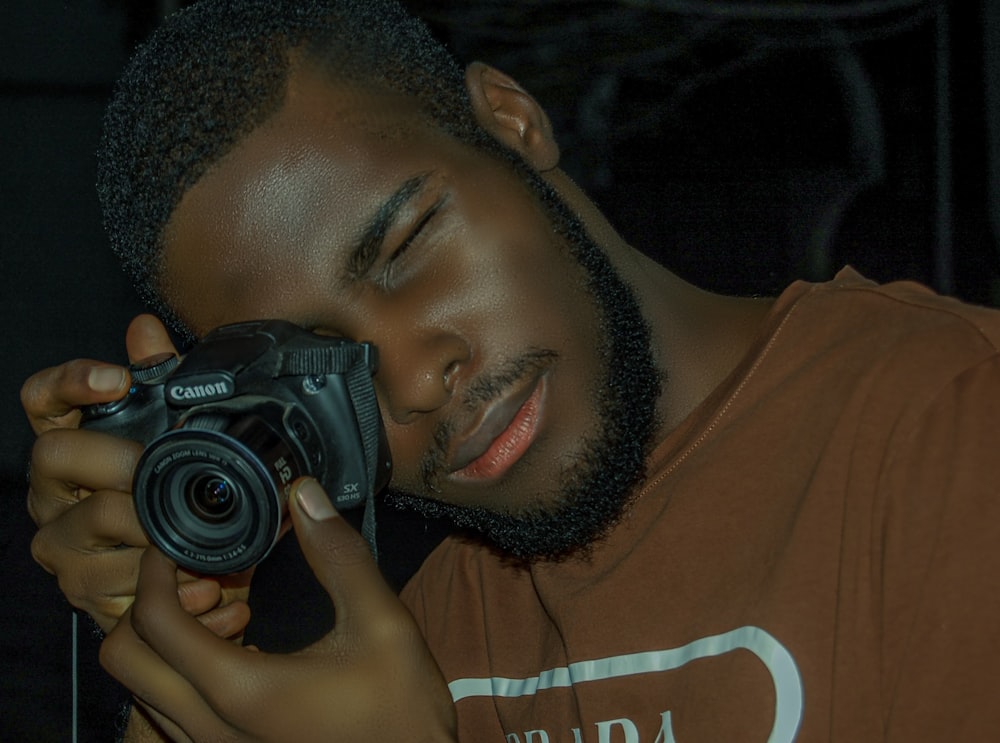 a man taking a picture of himself with a camera