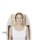 A woman with headphones is lying on a massage chair with her eyes closed. She is wearing a white sleeveless top and appears to be relaxed. The chair has a sleek, modern design with padded sections and control panels on the side.
