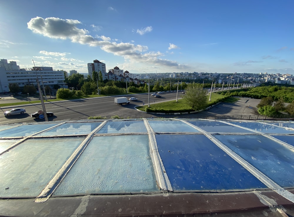 a view of a city from a roof of a building