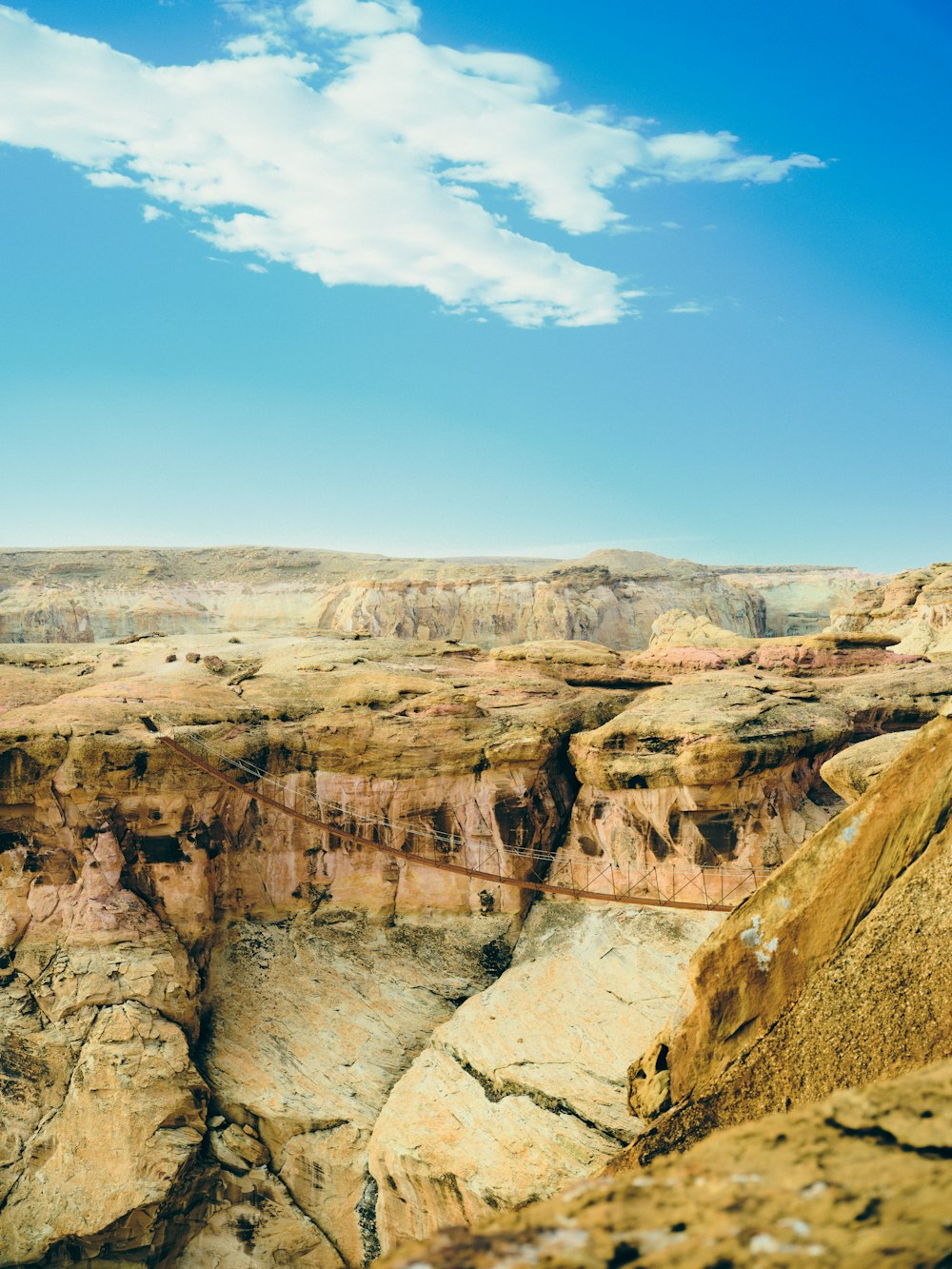 a scenic view of a canyon in the desert