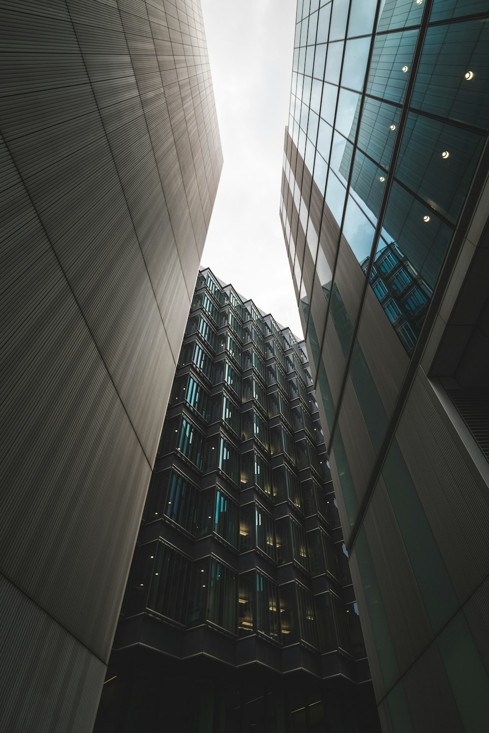 looking up at a tall building in a city