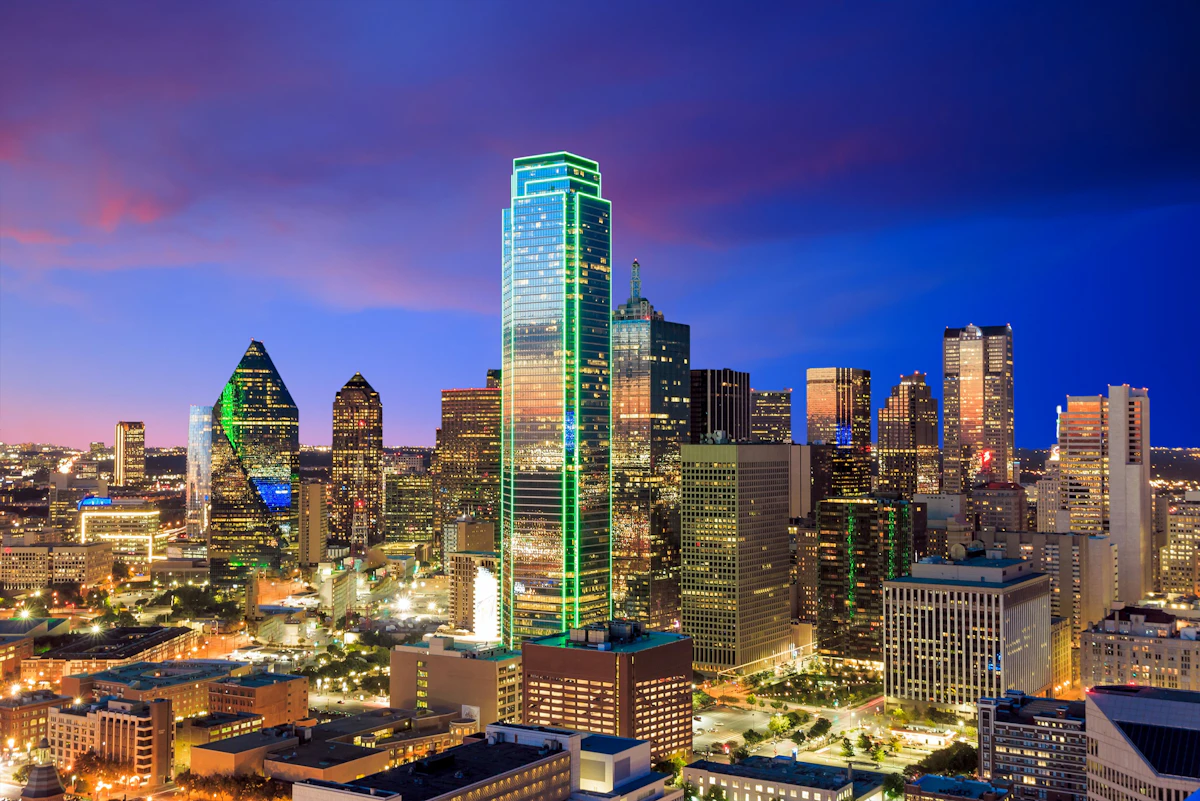 Dallas skyline at dusk