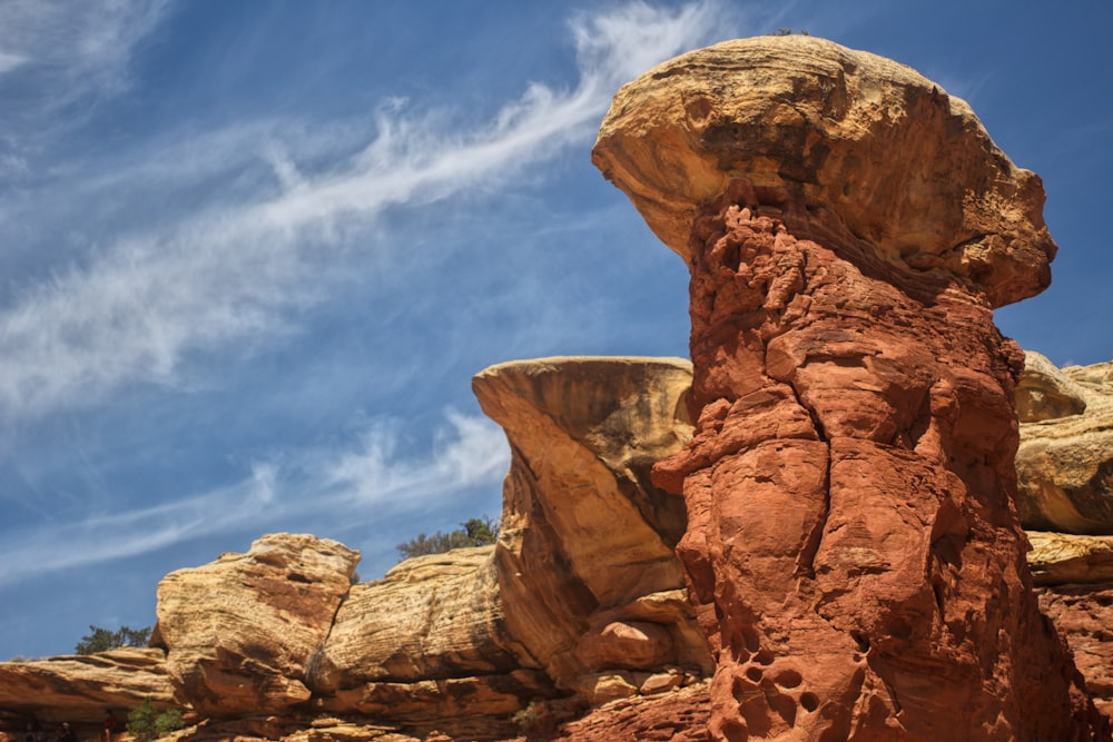 a rock formation with a sky background