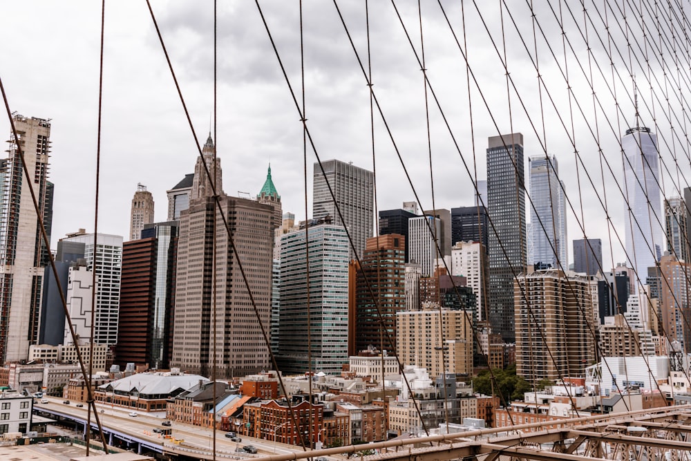 a view of a city from a bridge