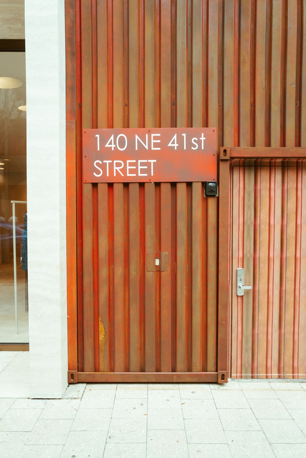 a street sign on a door of a building