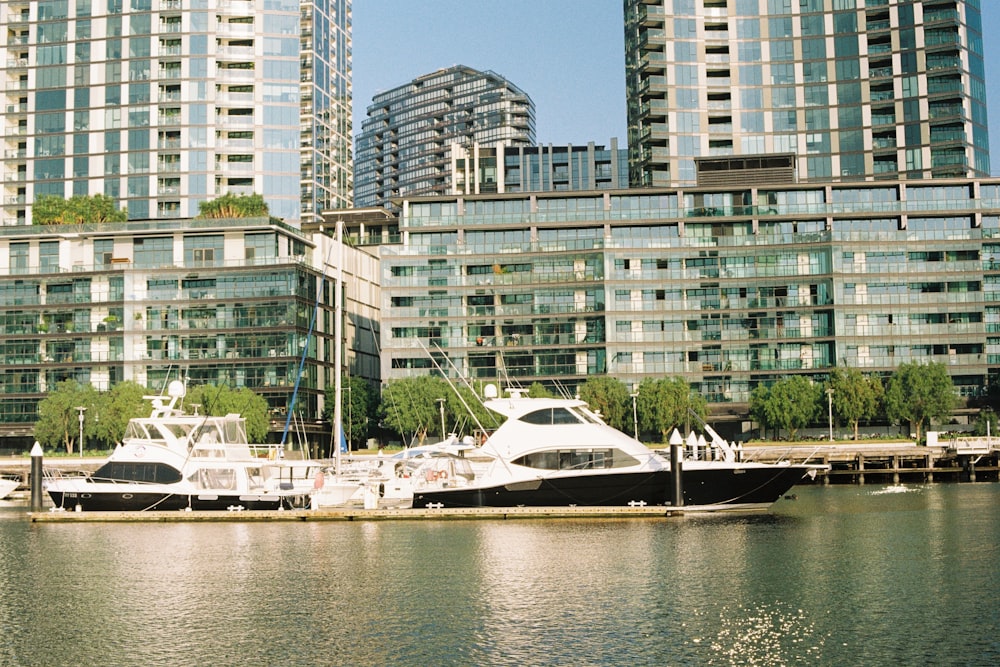 a couple of boats that are sitting in the water