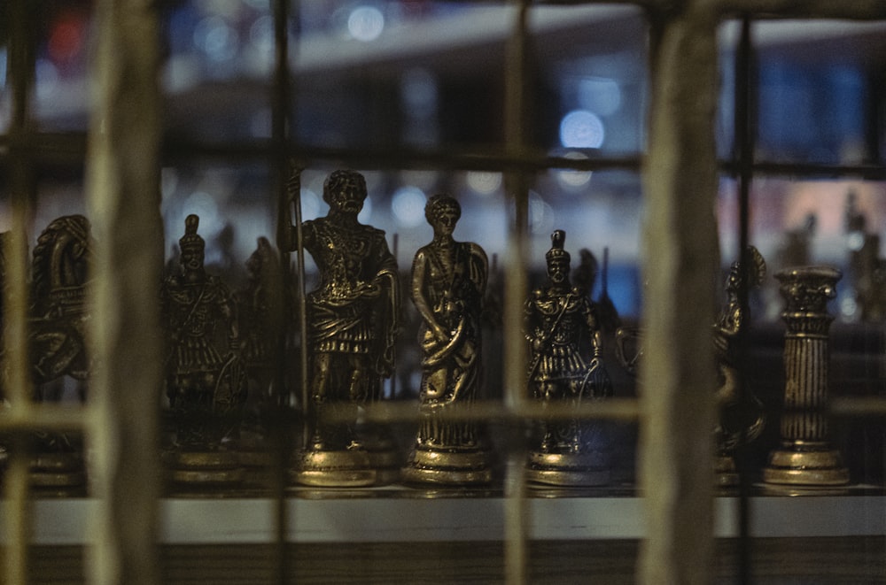 a group of glass bottles on a table