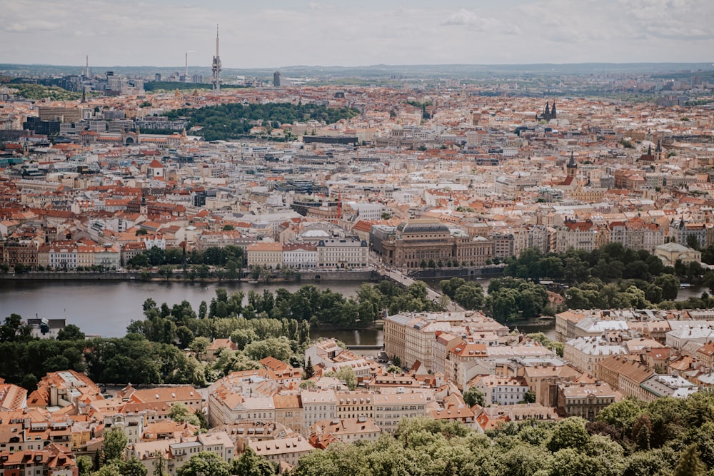 a view of a city from a high point of view