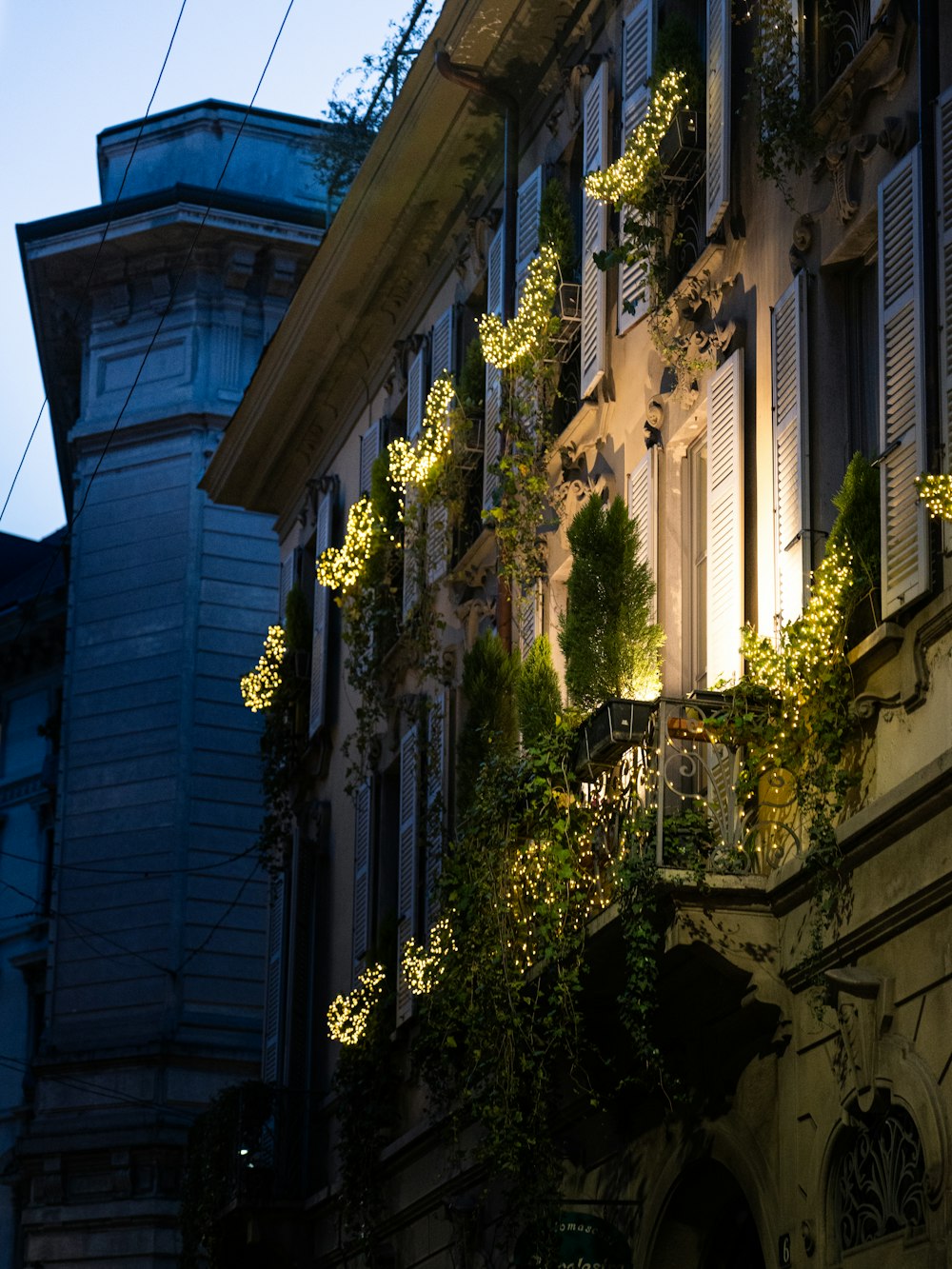 a building that has a bunch of plants growing on it