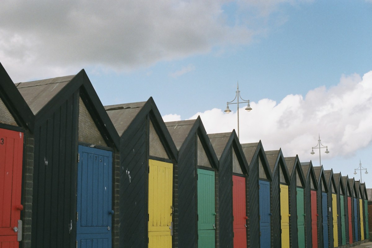 Colourful beach huts at Lowestoft