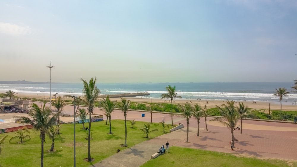 a view of a beach from a high point of view