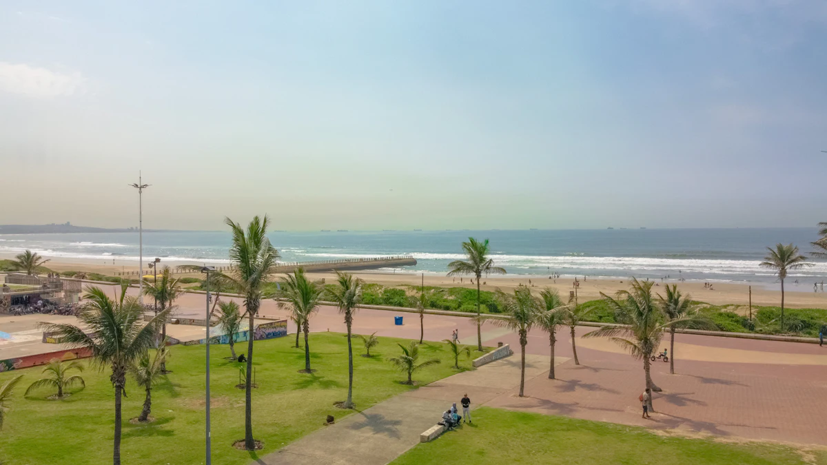 Durban beach seen from above