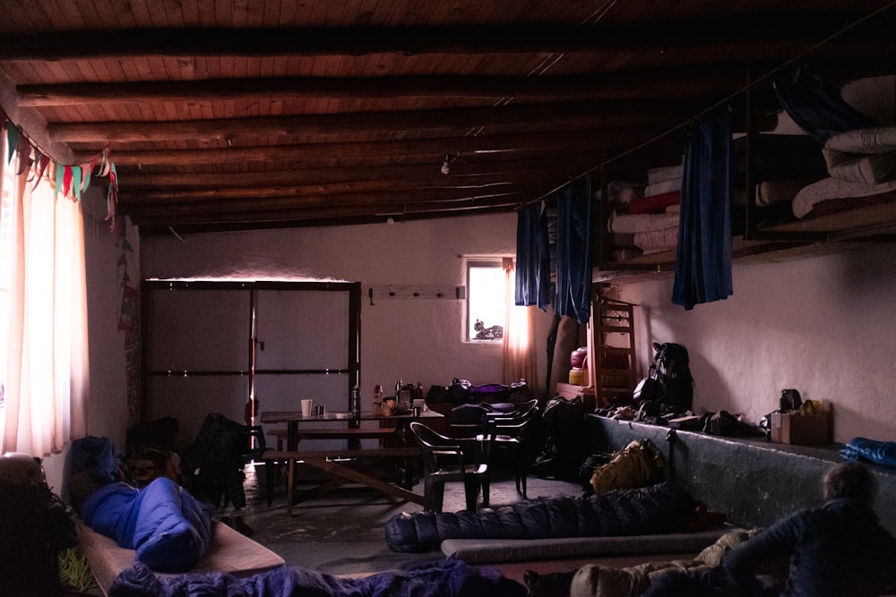 a group of people sleeping in a room
