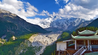 A serene mountain landscape in Gilgit-Baltistan symbolizing the spiritual home of Noorbakshia followers.