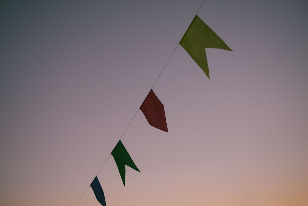 a group of kites flying in the sky