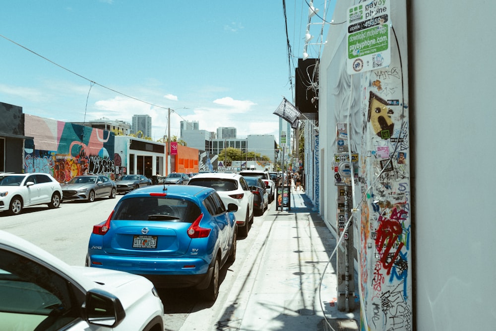 a car parked on a city street