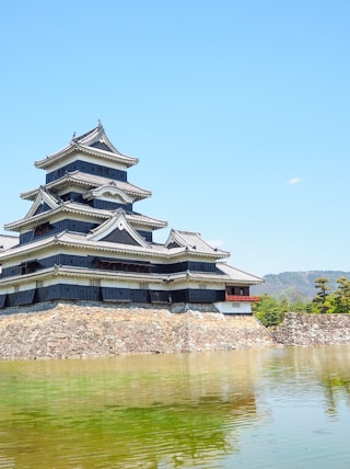 a tall building sitting on top of a lake