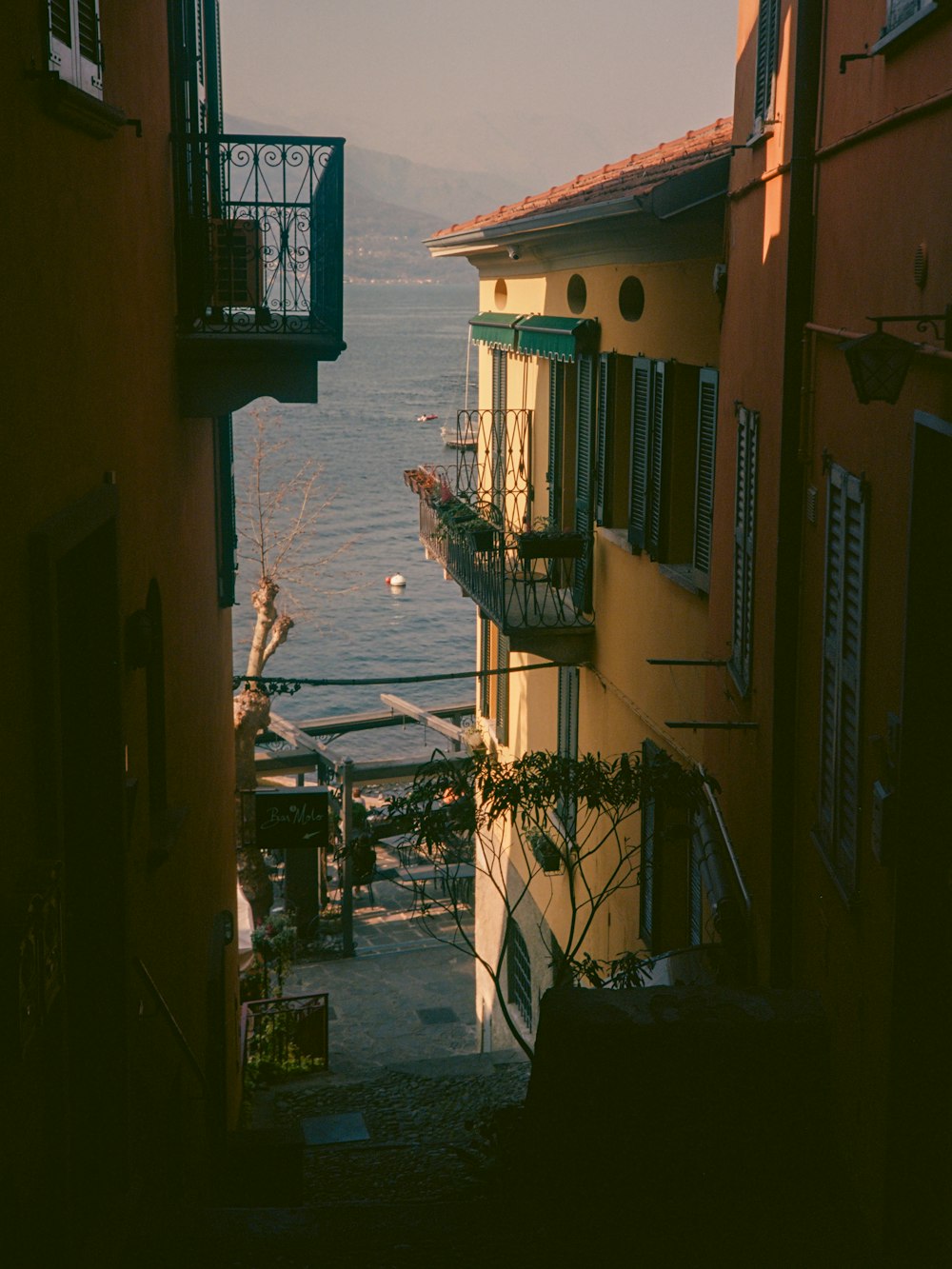 a view of a body of water from a building