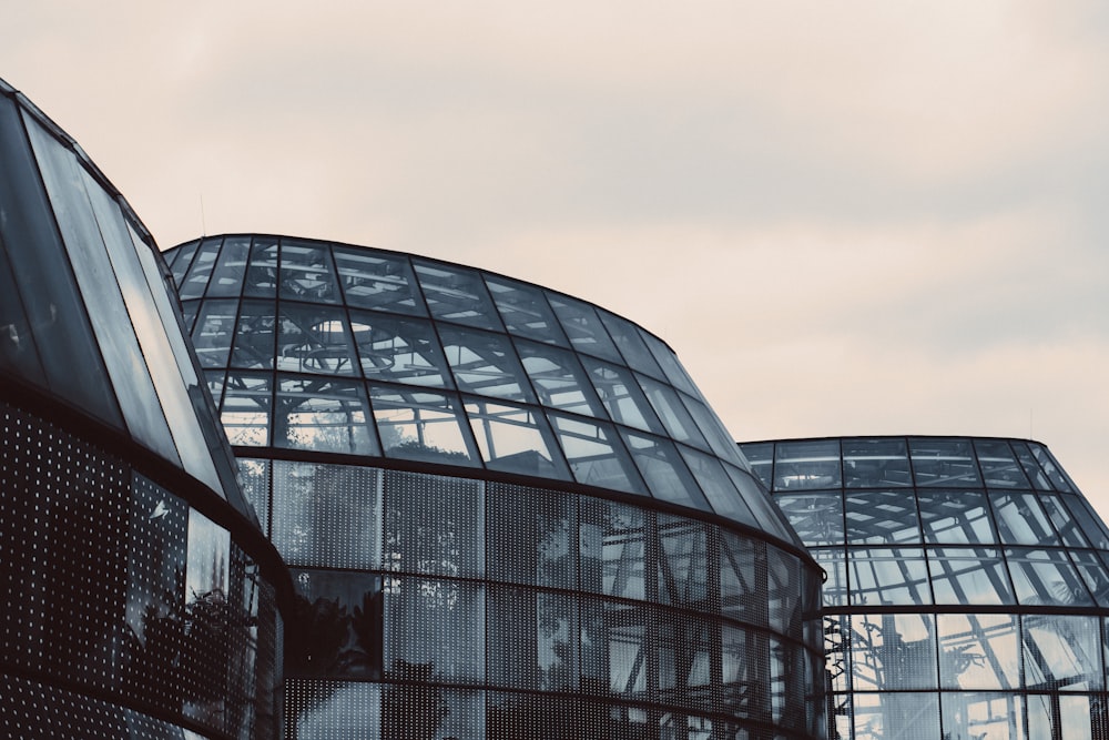 a close up of a building with a sky background