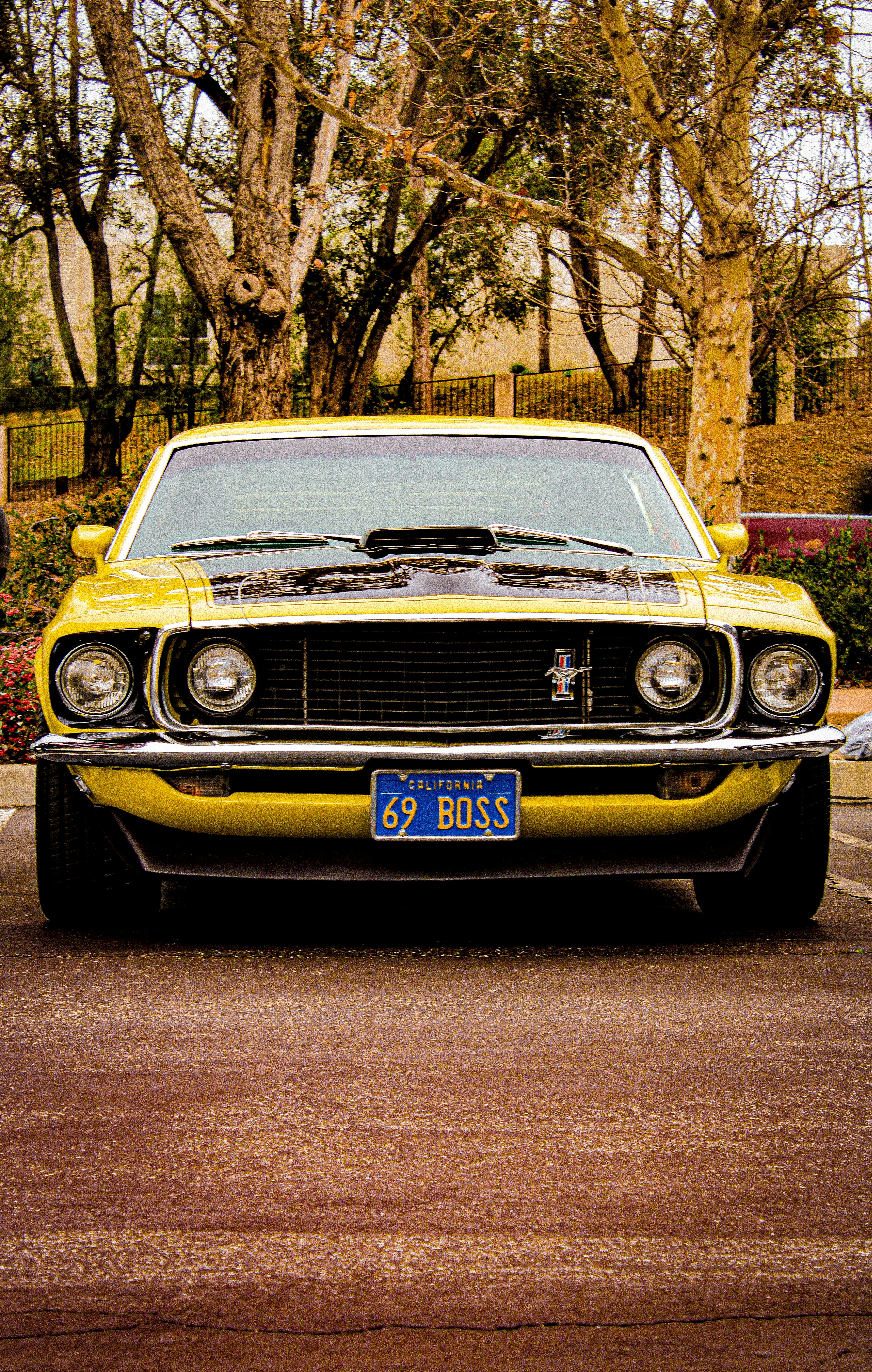 Un muscle car amarillo estacionado en un estacionamiento foto – Imagen de  Coche gratuita en Unsplash, image size:3000x4718
