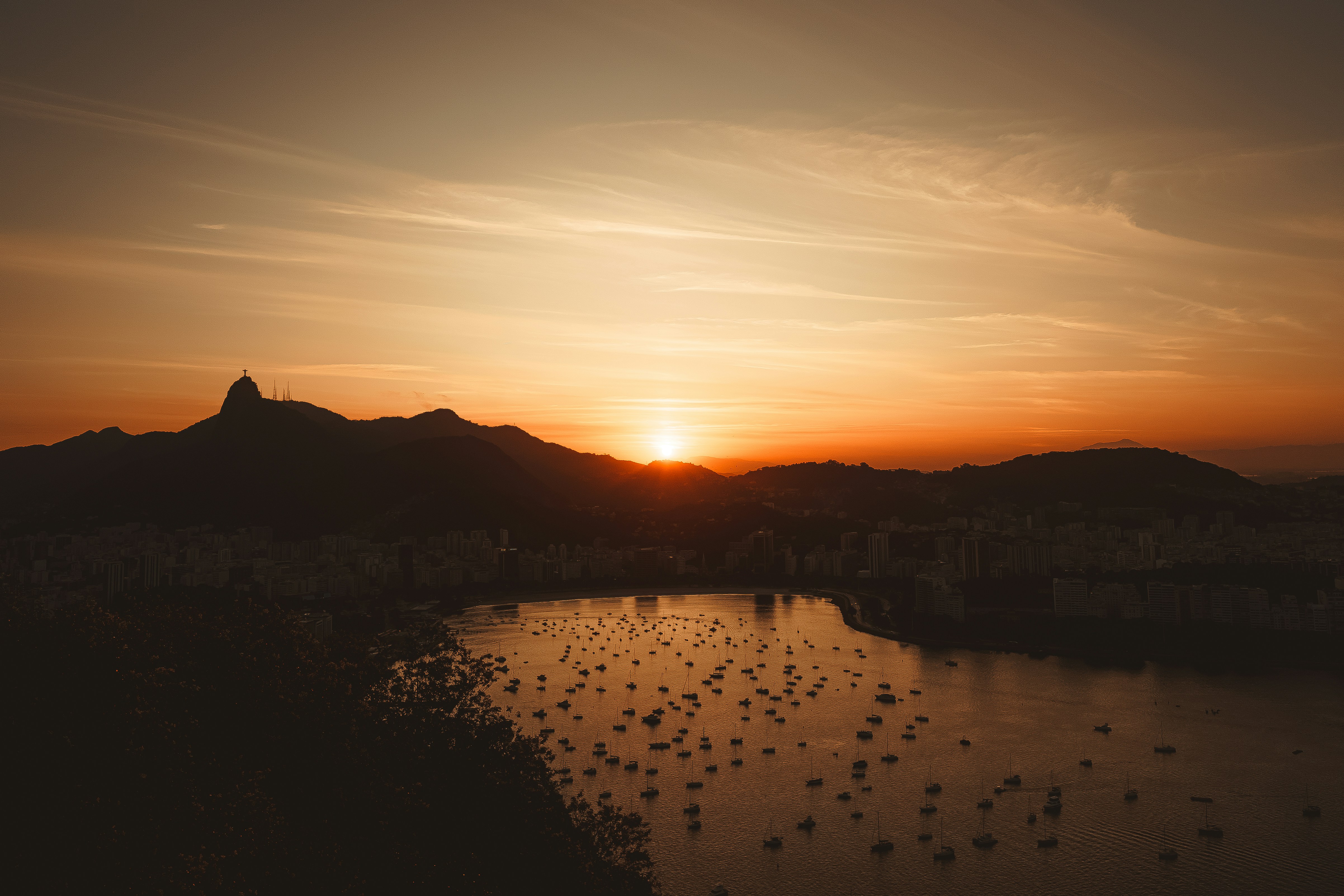 Christ the Redeemer, Brazil - Sunset at Sugar Loaf, Rio de Janeiro