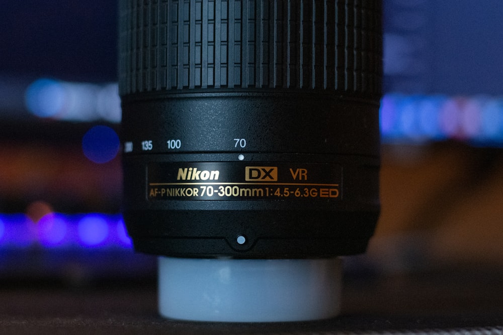 a camera lens sitting on top of a table