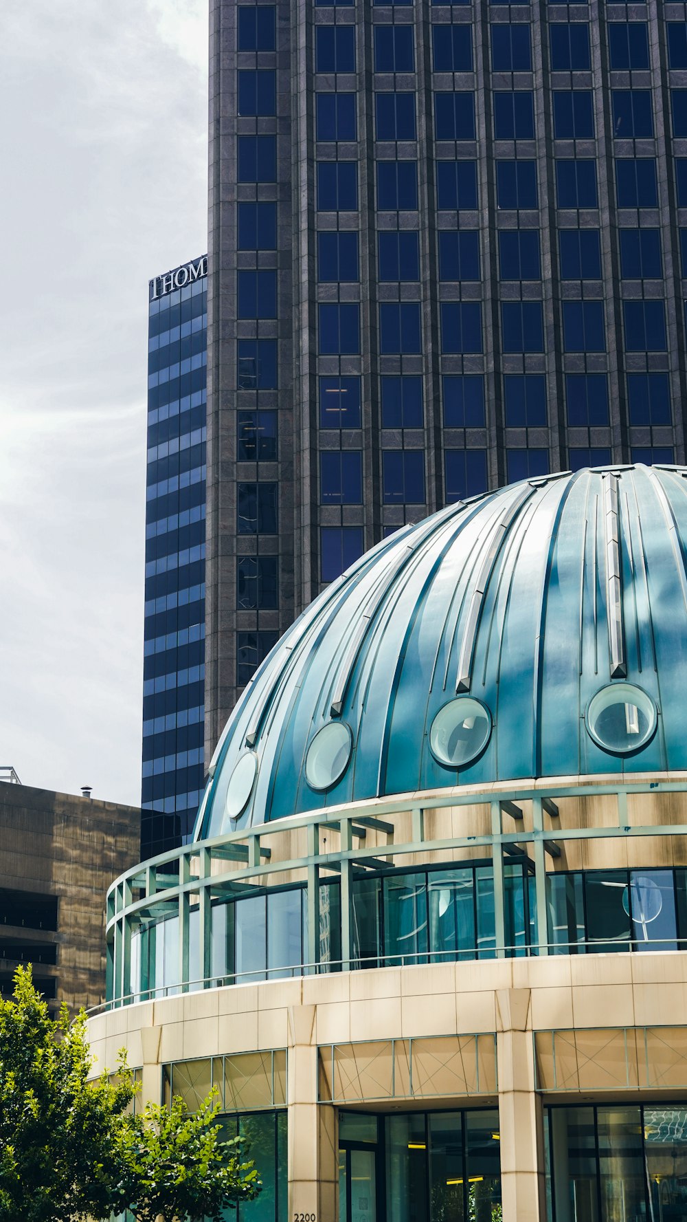 a large building with a glass dome on top of it