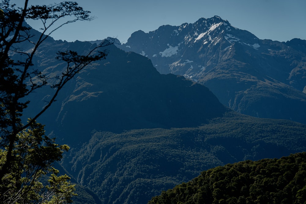 a view of a mountain range from a distance