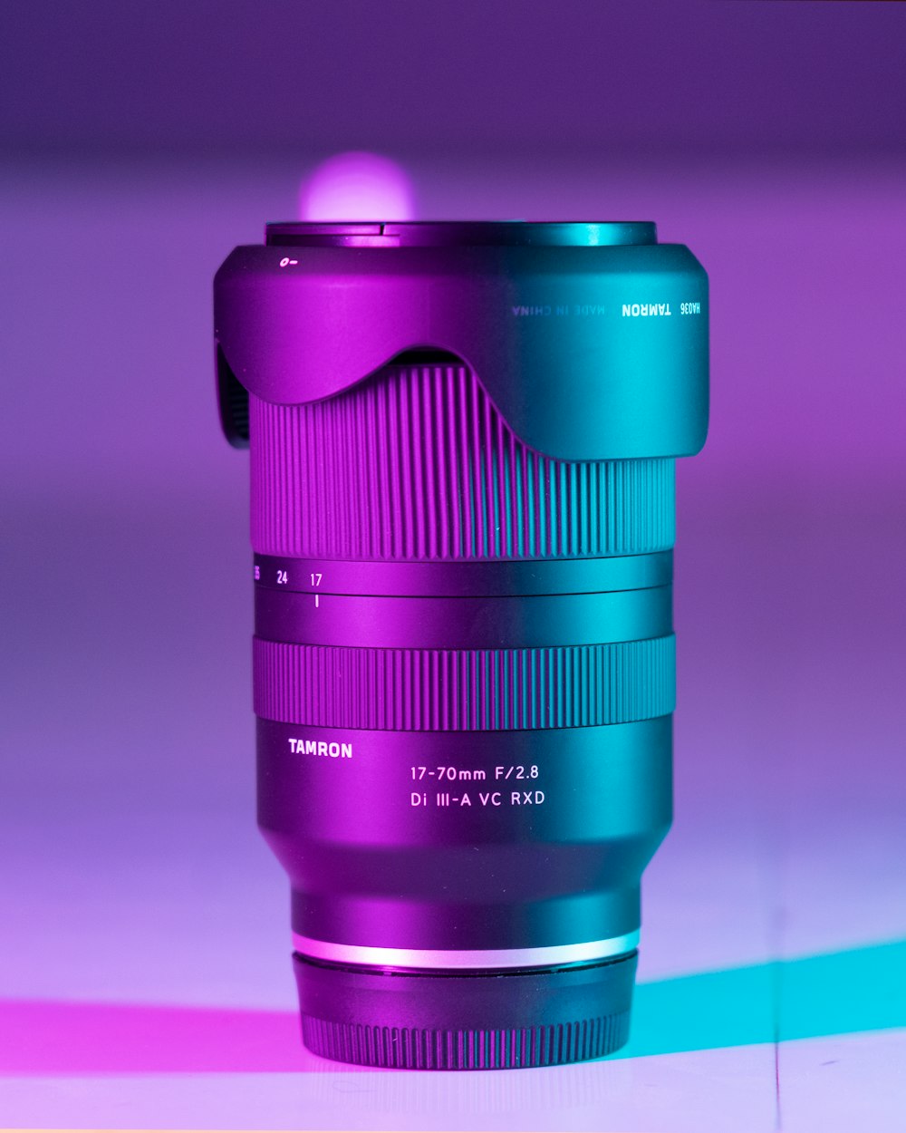 a close up of a camera lens on a table