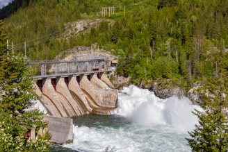 a dam in the middle of a river
