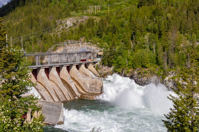 a dam in the middle of a river
