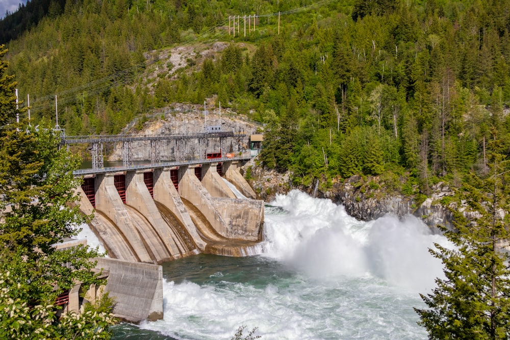 a dam in the middle of a river