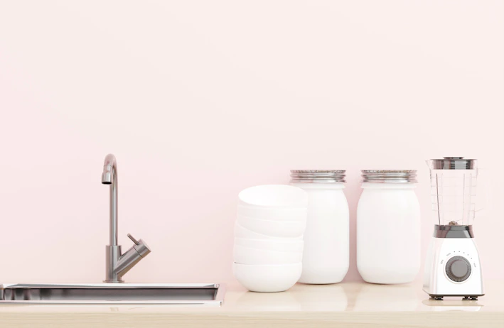 Modern kitchen gadget on a clean white countertop with natural light