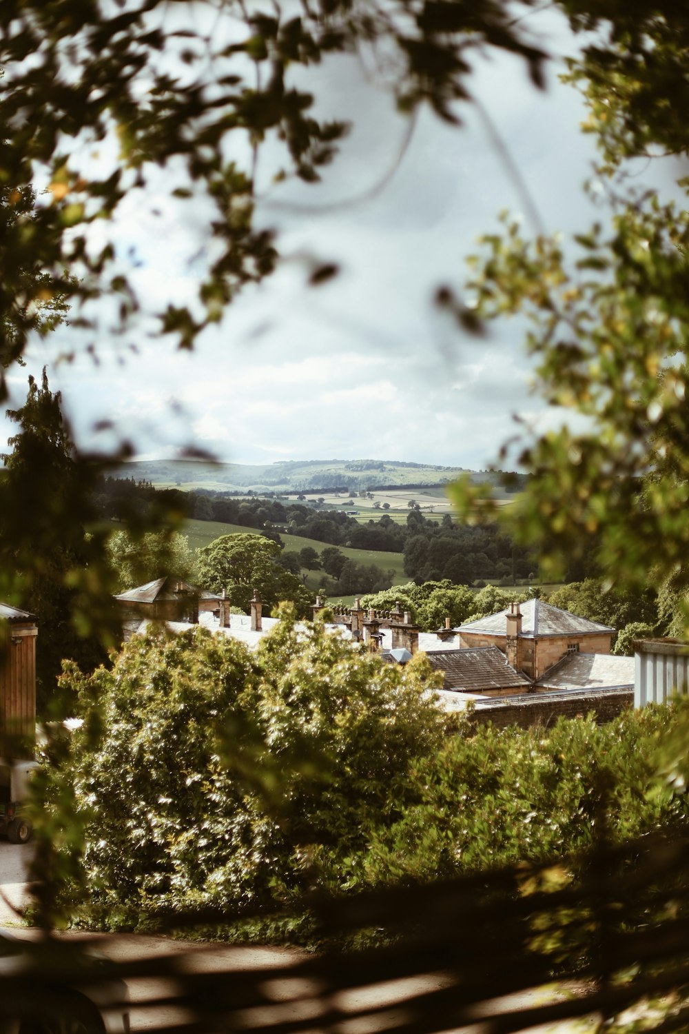 a view of the countryside from a distance