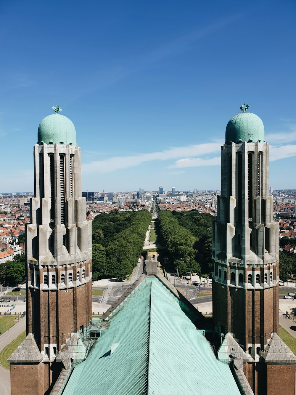 a view of a city from the top of a building