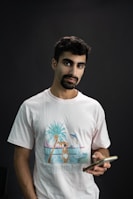 a man holding a phone
